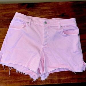 Express size 10 light pink boyfriend midi mid rise shorts